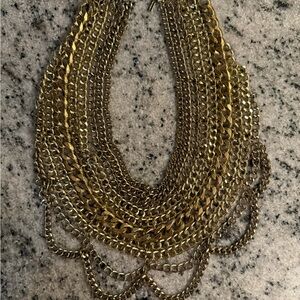 BaubleBar Courtney Bib Necklace – Gold Statement Piece